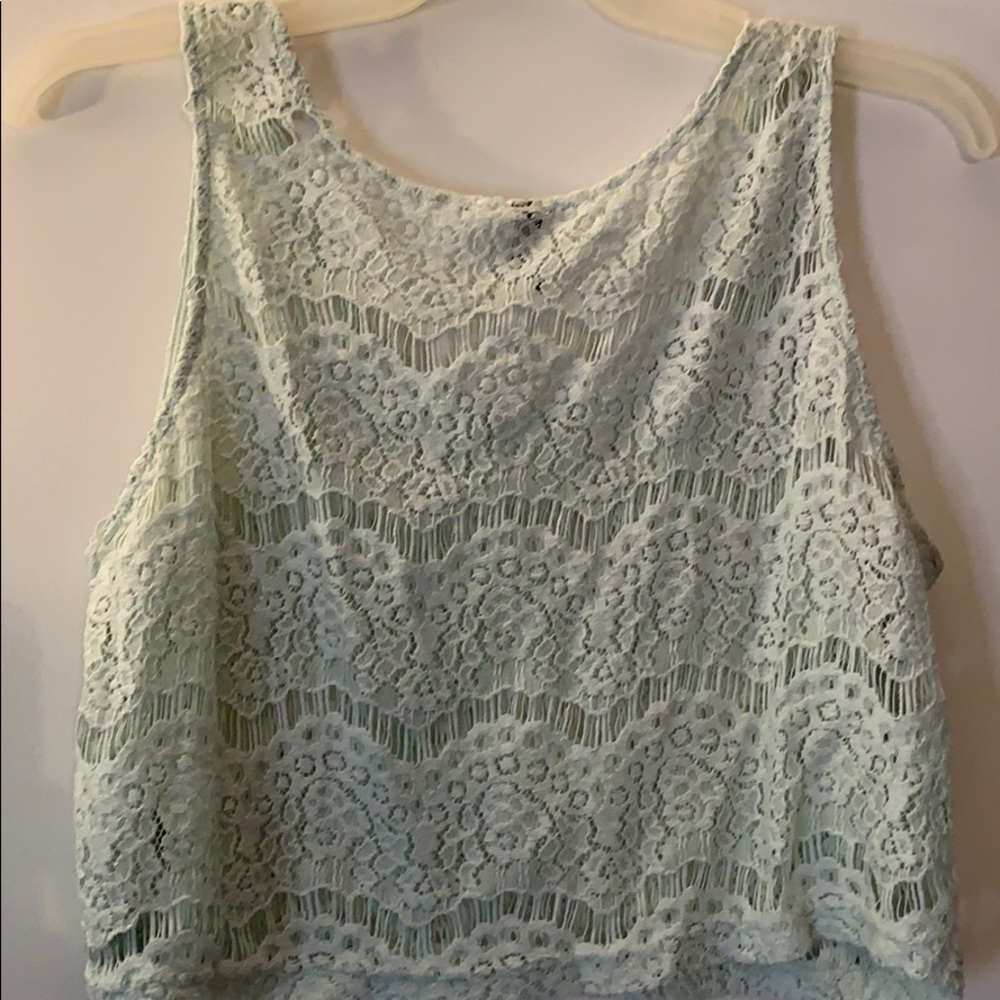 Short Lace Top Aqua - Picture 3 of 3
